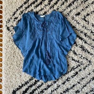 Blue peasant top
